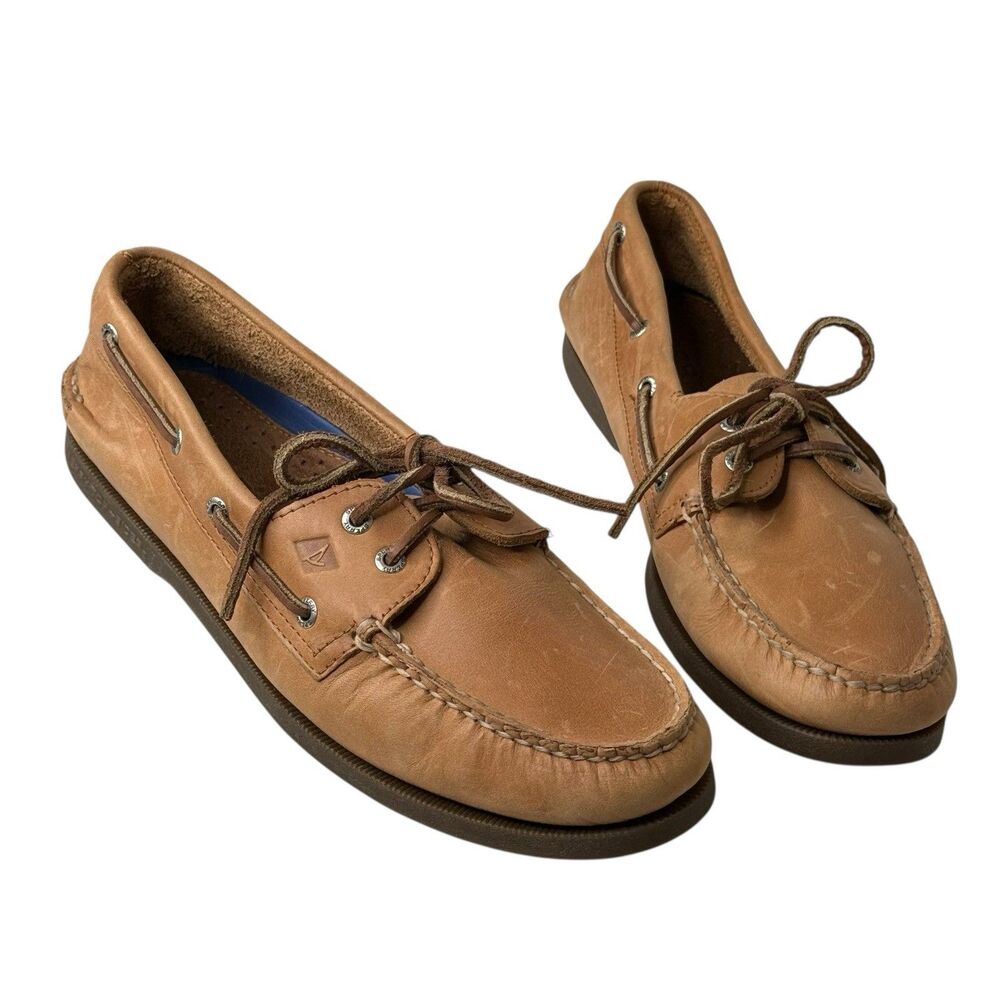 Sperry Billfish 3-Eye Leather Boat Shoes Men's 13M Tan 0799320 Classic Preppy